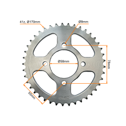 ZĘBATKA TYŁ 428 - 41z fi - 58mm STREET, NEKEN, SHAFT, JUNAK