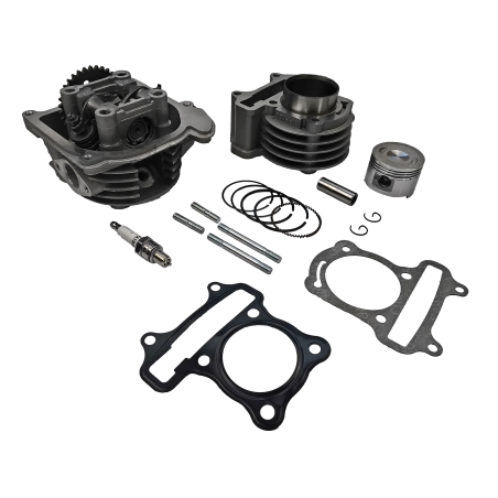 CYLINDER + GŁOWICA KPL. 4T GY6  80CCM (47mm) - BEZ ODPOWIETRZENIA- DUŻY ZESTAW Z WAŁKIEM
